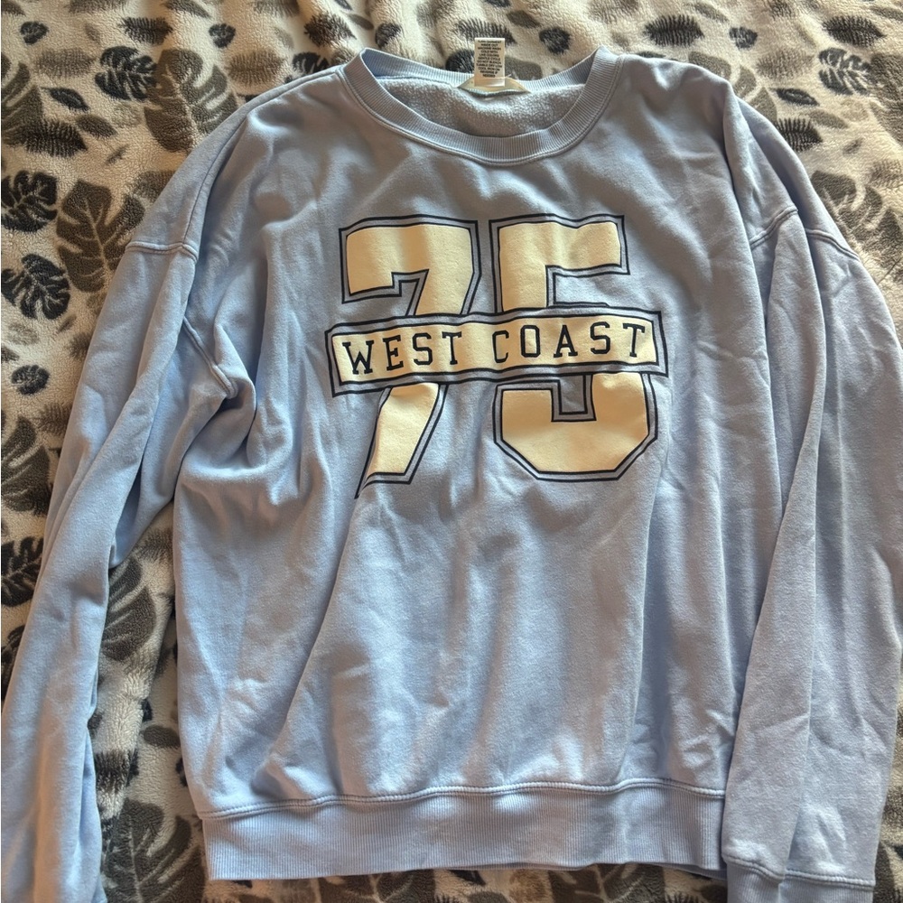 Altar'd State Light Blue West Coast Crewneck Sweater